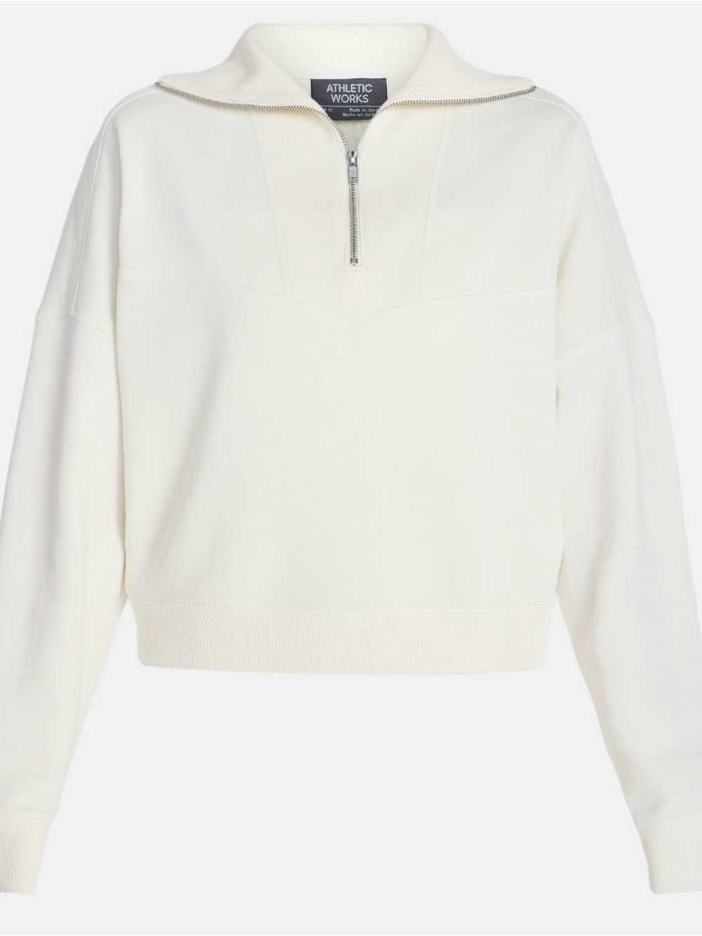Athletic Works Cream Half-Zip Cowl Turtleneck Sweater